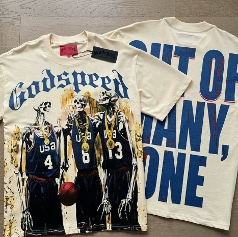 Godspeed Skeleton Basketball Graphic Tee