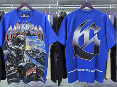Godspeed Royal Blue Racing Skull Tee