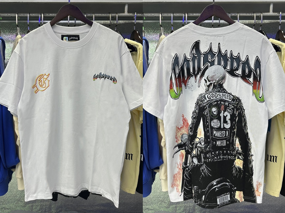 Godspeed White Skull Rider Heavyweight Tee