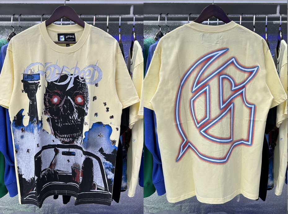Godspeed Cream Skull Driver Heavyweight Tee