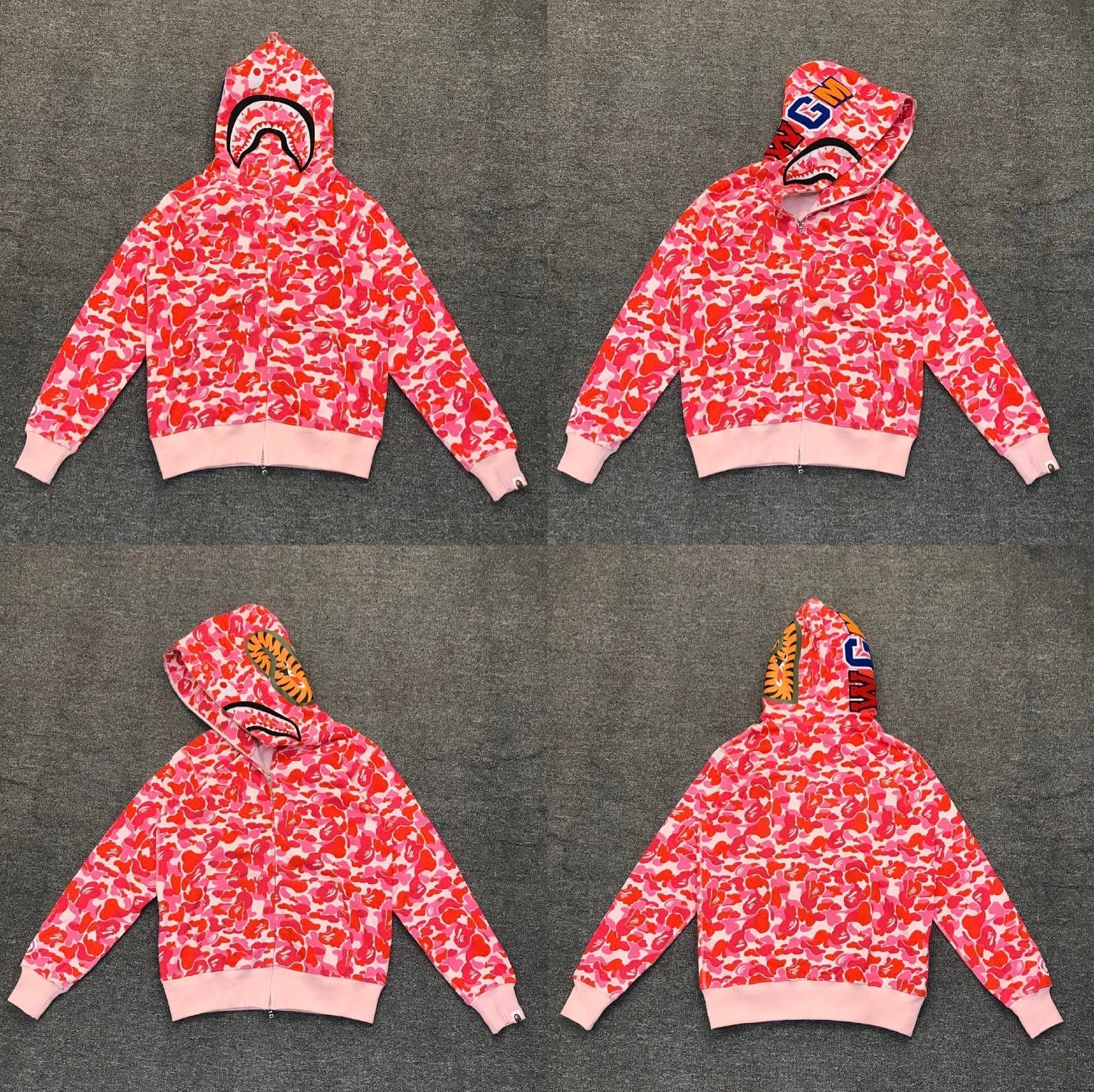 BAPE Shark Pink Camo Full Zip Hoodie