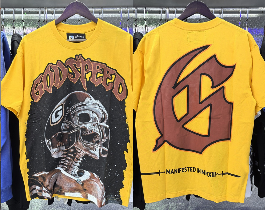 Godspeed Yellow Football Skull Graphic Tee