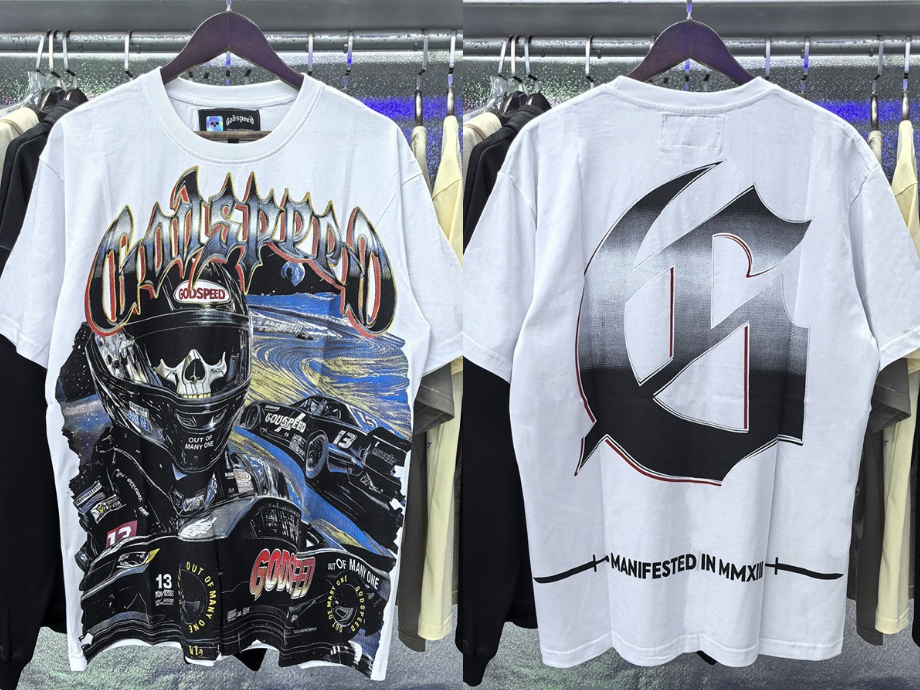 Godspeed White Racing Skull Graphic Tee
