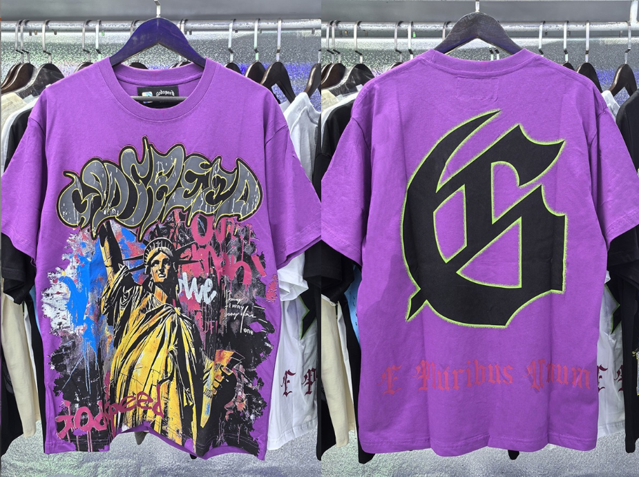 Godspeed Purple Liberty Graffiti Heavyweight Tee