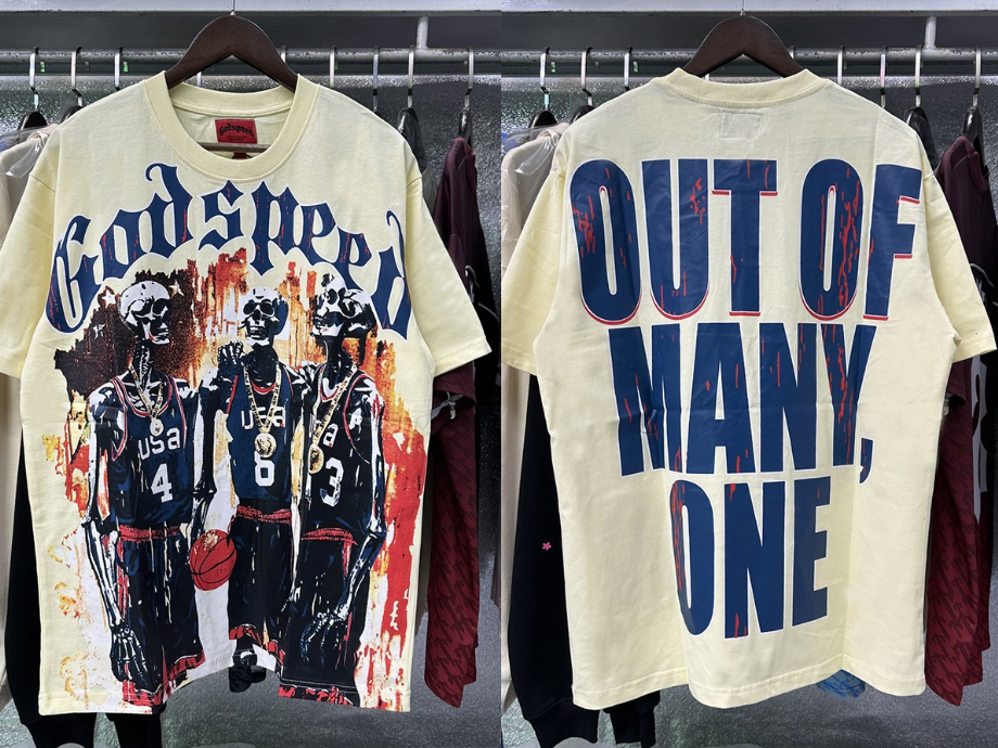 Godspeed Cream Basketball Skull Graphic Tee